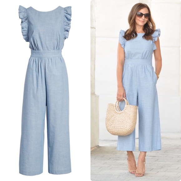 1901 ruffle sleeve jumpsuit Clearance